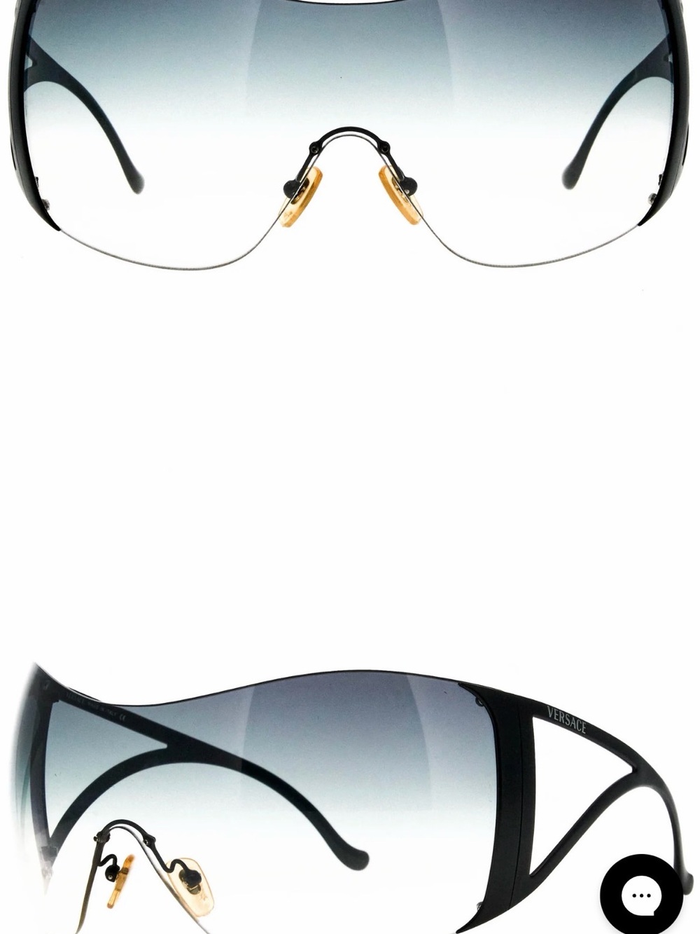 Authentic Versace Black with Gradient Shield Sunglasses - Vintage.